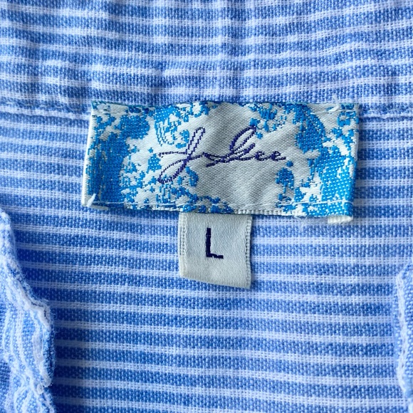 Blue White Stripes & Upper Embroidery Tunic Dress - Picture 8 of 11